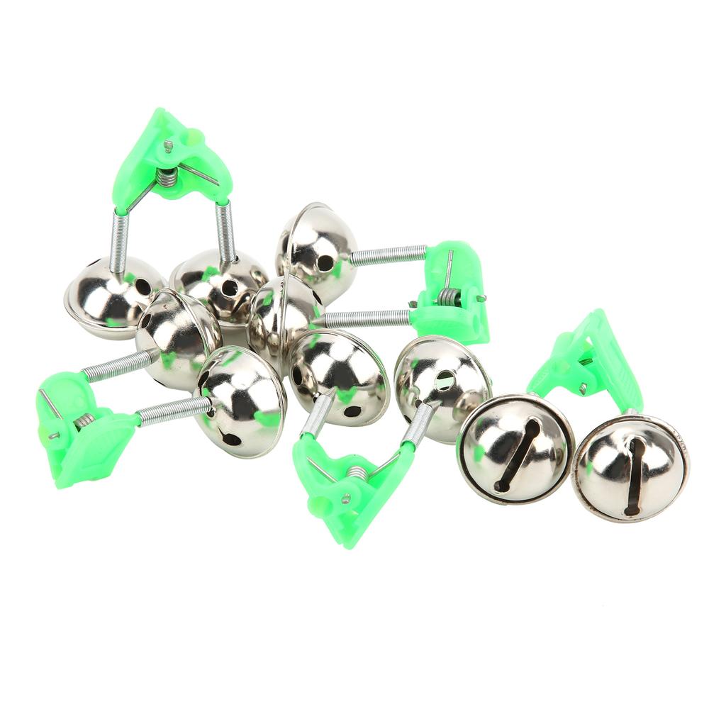 5Pcs Fishing Pole Fish Bite Lure Alarm Alert Twin Bell Ring Rod Tip Clip Fishing Bell