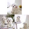 Плюшевая игрушка собака мальтийская болонка, животное, мягкая кукла, украшение для дома, спальни, подарок для детей