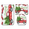 Christmas Shower Curtain Floor Mat Combination Four-Piece Set Bathroom Toilet Carpet Shower Room Mat Foot Mat