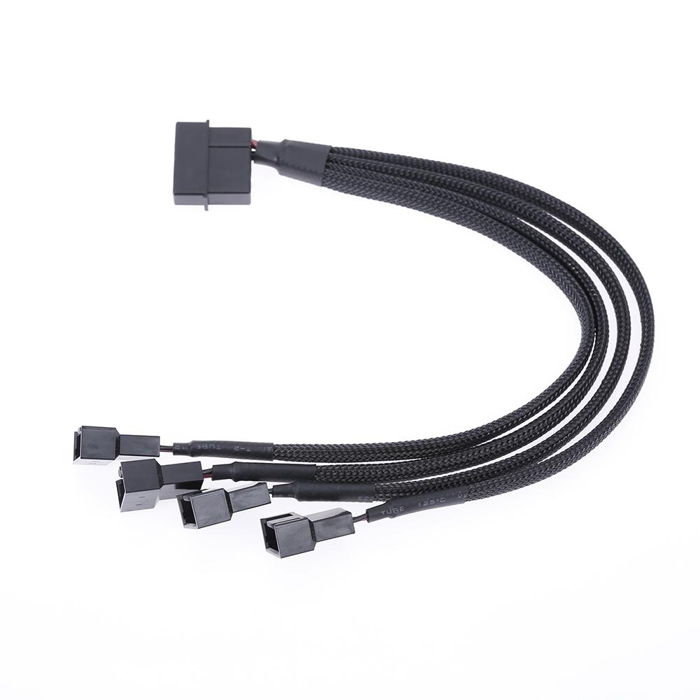 4-контактный IDE Molex на 4-портовый 3-контактный/4-контактный разветвитель питания для вентиляторов охлаждения, удлинитель провода питания для корпуса ПК
