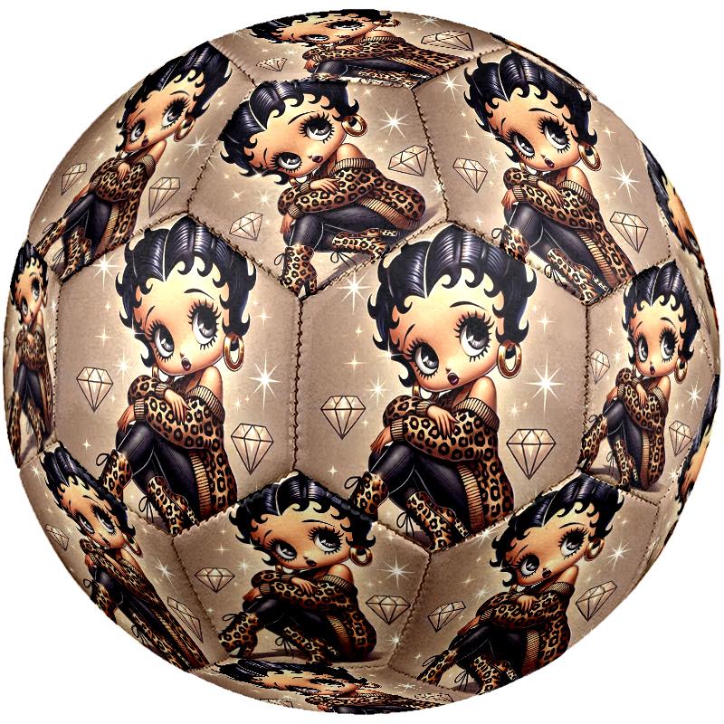 1pc Betty Boop Size 5 Soccer Ball, Standard Sport Football Firm Stitching for Training And Match, Gentle on the Feet, Durable and Unique