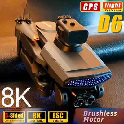 Новый дрон D6 с двойной камерой высокого разрешения, WIFI, FPV, ESC, аэрофотосъемка, оптический пятисторонний квадрокоптер для предотвращения препятствий