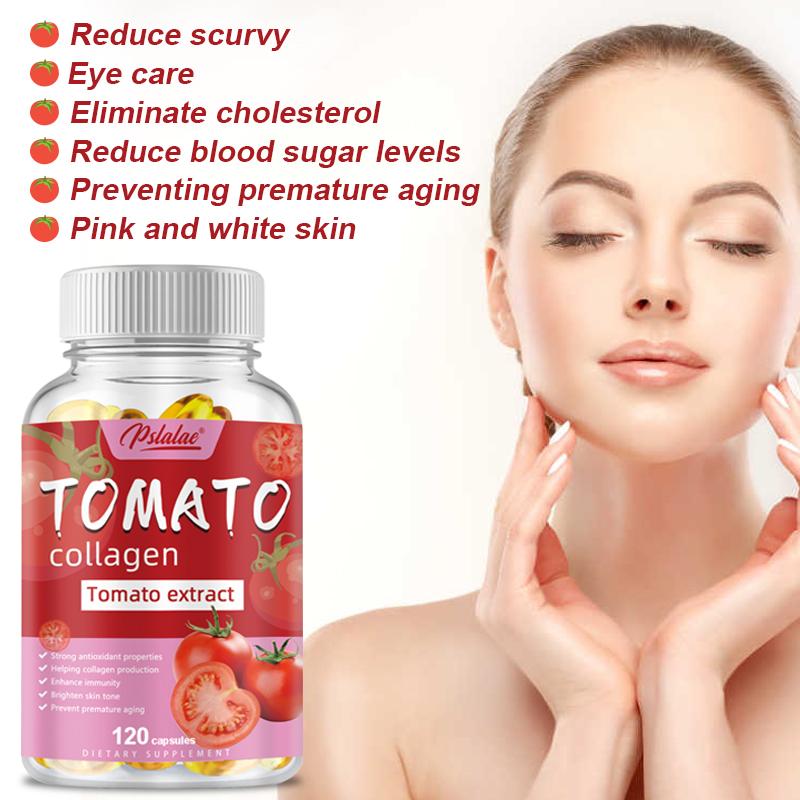 Pslalae Tomato Collagen Supplement, containing tomato extract and lycopene, nutritional supplement, suitable for both men and women.
