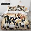 3D K-ON Мультяшный Милый Лолита Кавайные Девочки Комплект Постельного Белья Одеяло, Пододеяльник Комплект Постельного Белья Покрывало Наволочка, Комплект Постельного Белья размера Квин
