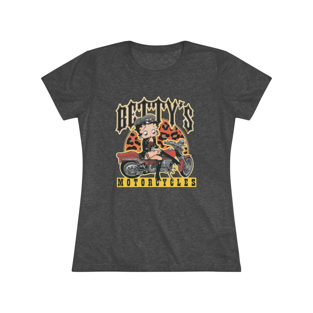 Betty Boop Biker Women's Shirt, Betty Boop Women's Triblend Tee