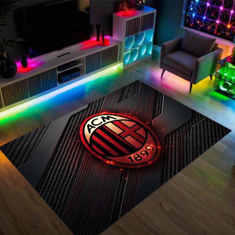 Дизайн AC Milan Кристальный Велюровый Ковер Уютный Не?Нескользящий ковер с принтом для спальни, гостиной, прихожей