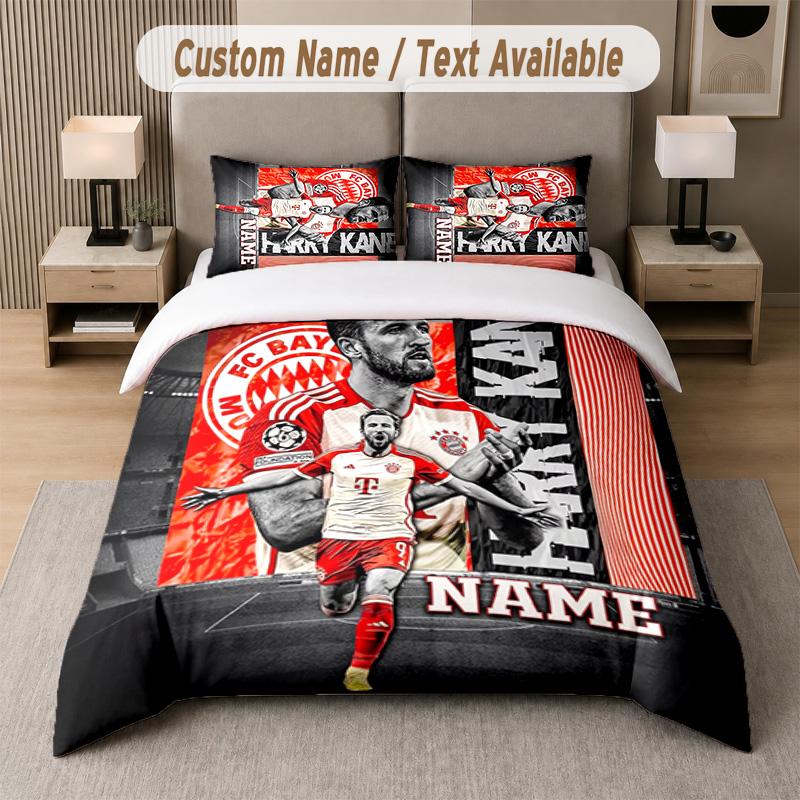 Harry Kane Design Bedding Set Custom Text 1 Duvet Cover & 2 Pillow Cases