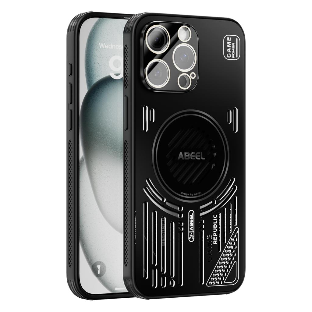 ABEEL For iPhone 13 Pro Max Magnetic Case Aluminium Alloy+PC+TPU Hollow Heat Dissipation Phone Cover