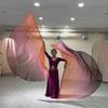 Half Circle Flag Flowing Shrittle Reflective Material Vibrant Gradient Colors Stretchable Metal Rod Lightweight Dance Flags Praise