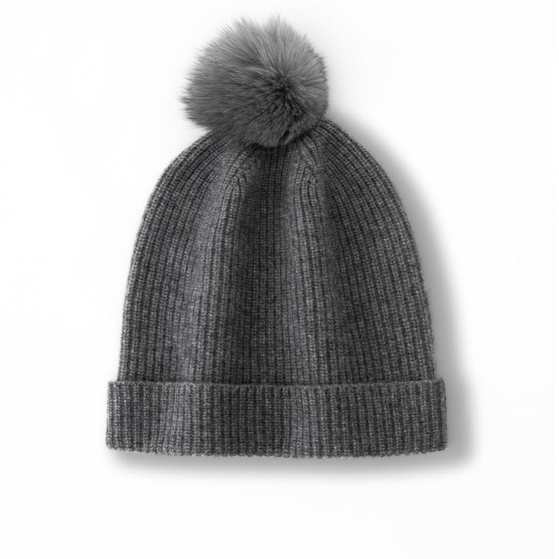 Женская шапка-бини из 100% чистого кашемира с помпоном, в рубчик, зимняя, теплая, мягкая, удлиненная, шапка-скинни, аксессуар для холодной погоды