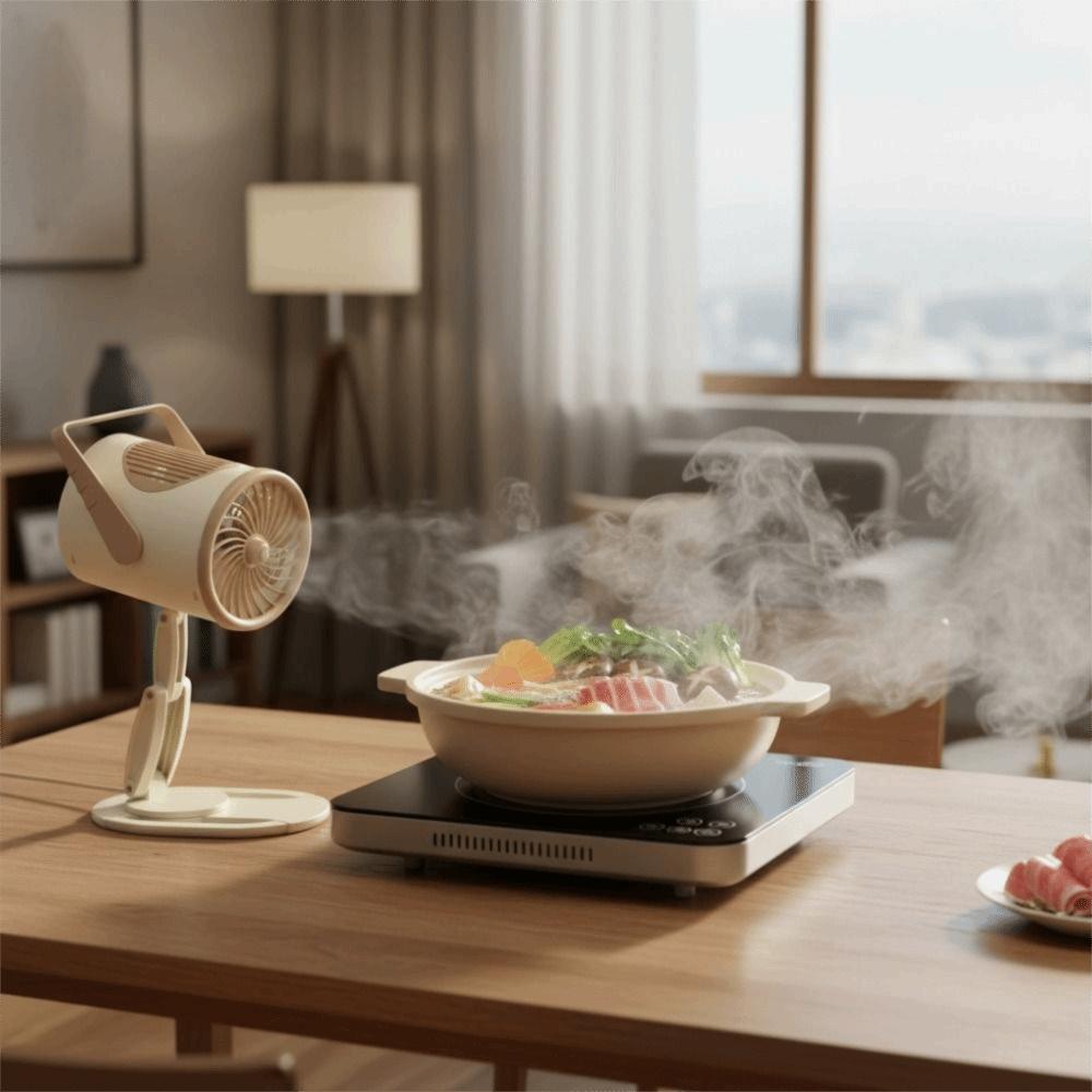 Rotatable Desktop BBQ Exhaust Fan Foldable Countertop Cooker Hood Cooking Exhaust Filter Hotpot