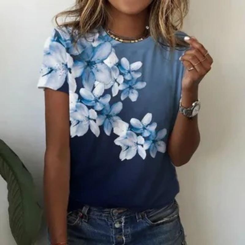 Women's 3D T-Shirt Butterfly Graphic Print Summer Short Sleeve Casual Tops Street Fashion O Neck T-Shirt Oversized Female Clothing