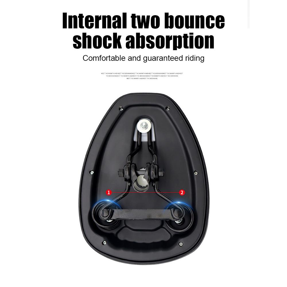 Saddle Seat Cushion Big Bum Wide Bicycle Seat Saddle Shock Absorption Waterproof Wear-resistant for Electric Scooter Vehicle