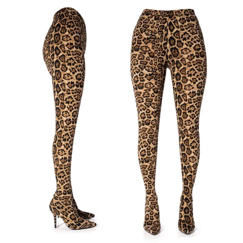 Мода Сатины Эластичная Ткань Комбинезон Брюки Сапоги Женщины Гоночная Вечеринка Трендовый Сексуальный Танец на Пилоне Брюки Сапоги Высокий каблук 8,5 см/10 см 34-45