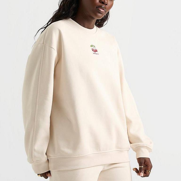 Adidas Originals SS25 Oversized Crewneck Sweatshirt Women's Ecru KC3004