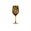 Art Style Amber Leopard Goblet Glass Water Cup Elegant Drink Cup  Dinning Table
