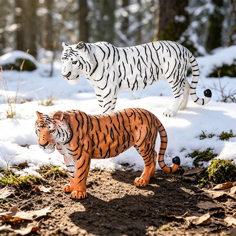 Large Wild Animal Male Tiger Simulation Toy - White, Yellow, Northeast, and Red Variants