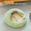 Уютная плюшевая кровать для кошек и собак: Круглогодичный полузакрытый дизайн раковины для тепла и комфорта