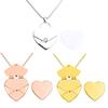 Stainless Steel Engravable Heart Envelope Locket Heart Envelope Necklace Heart Pendant Necklace Woman Party Jewelry Gift