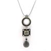 [F6033] - Designer Necklace 'Esmeralda' Gray Black