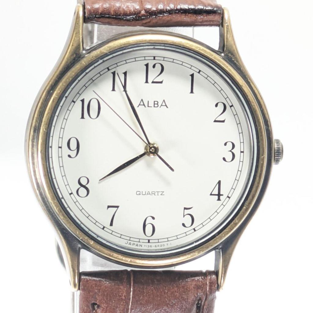 [Б/У] SEIKO ALBA Мужские На Батарейке Замена Ремешка Рабочее Состояние S-62