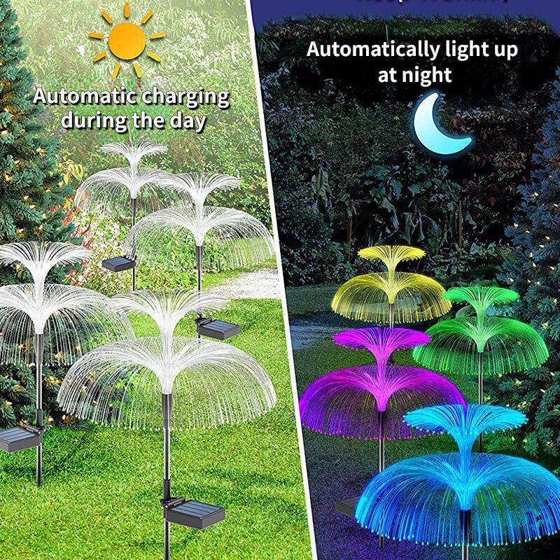 2/1Pcs Solar Double-Layer Jellyfish Light LED Garden Light Outdoor Waterproof Lawn Light for Backyard/Pathway/Holiday Decor