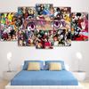 No Frame 5 Pieces Popular Japanese Anime Charactors Canvas Painting The Star of Red Blooded Posters for Living Room Home Decor