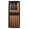 Набор бамбуковых палочек для японской сайры: Пятицветный, нескользящий, 22,5 см, для приготовления пищи и столовой.