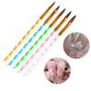 5Pcs/Set Nail Art Brush Kit Multicolor Handle UV Gel Extension Builder Painting Lines Liner Flower Drawing Pen