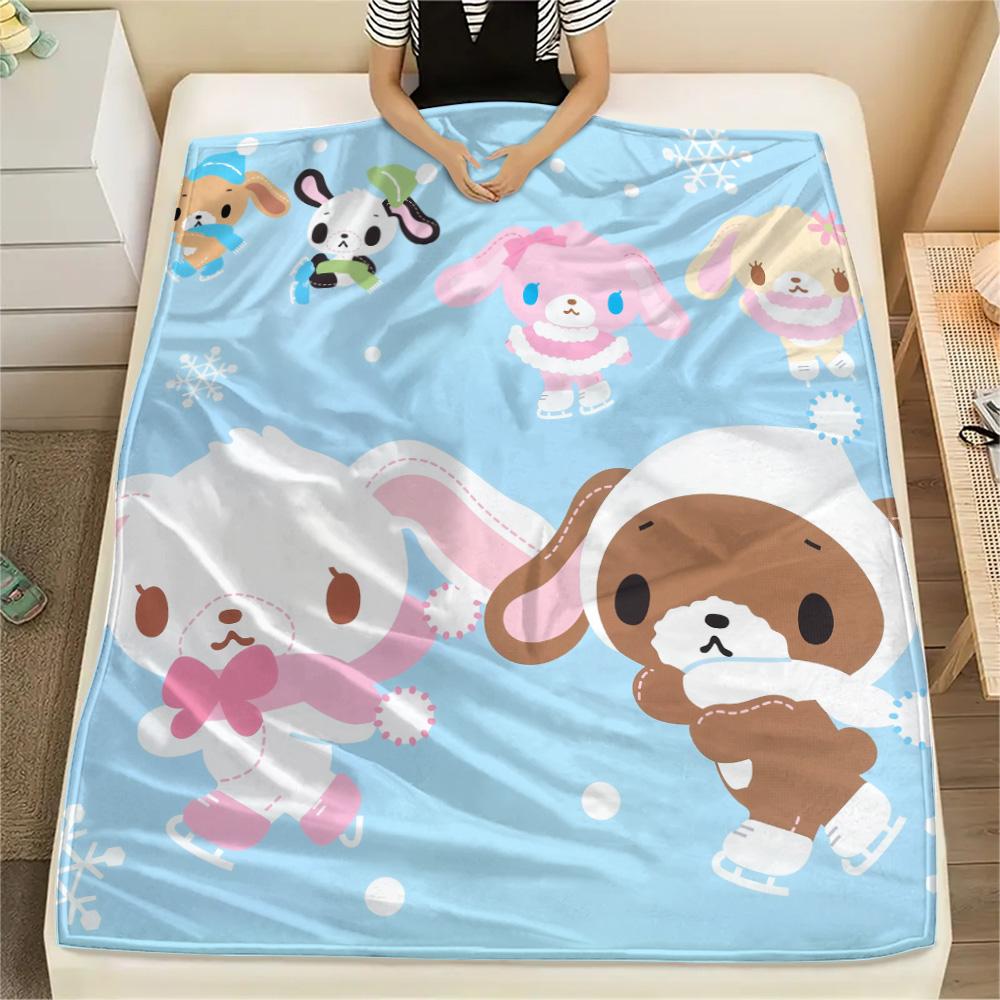 Honey Bonnie Print Flannel Blanket, High quality Comfortable for All Seasons, Home Decor, Warmth and Comfort