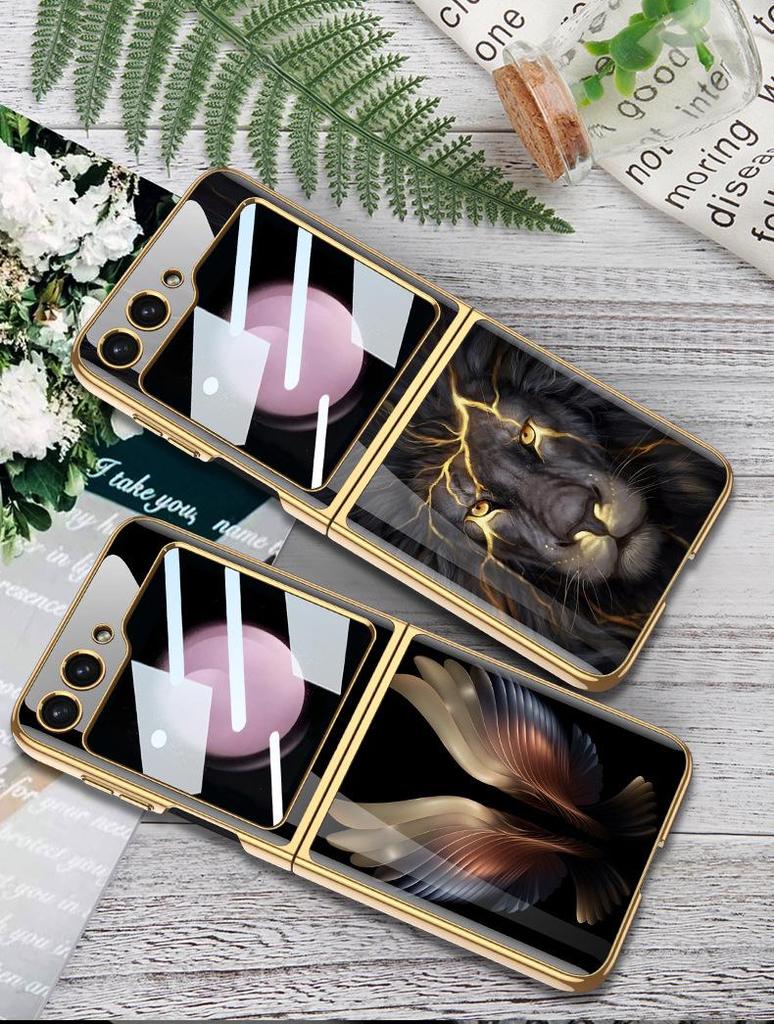 Samsung Galaxy Z Flip 5 Противоударный Роскошный Стеклянный Чехол - Полное Покрытие