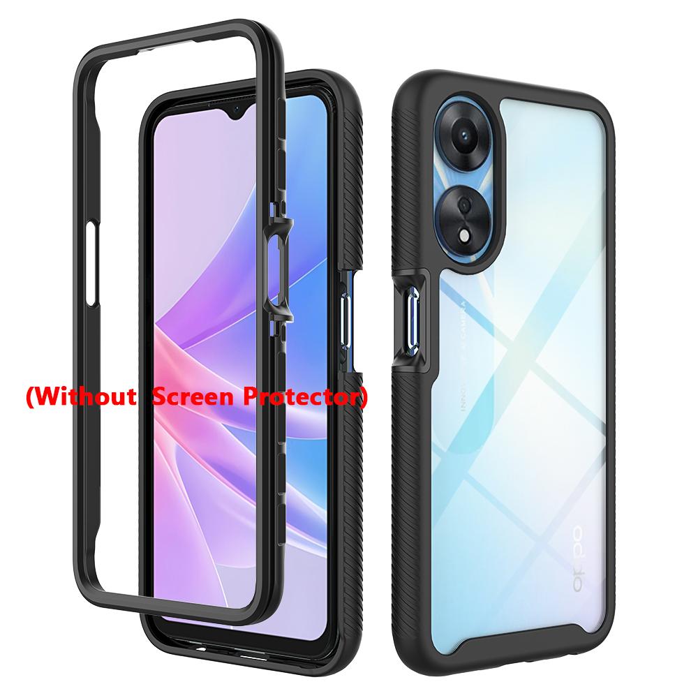 Гибридный противоударный чехол-броня 2 в 1 для OPPO A78 5G CPH2483 CPH2495 Рамка из ТПУ-пластика Прозрачная акриловая крышка Fundas