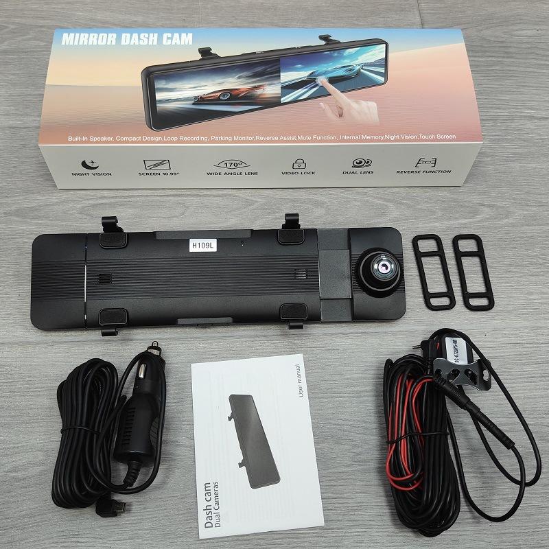 10.1-inch 4K HD WiFi Mobile Connected Driving Recorder with GPS ADAS 24-hour Monitoring Streaming Media