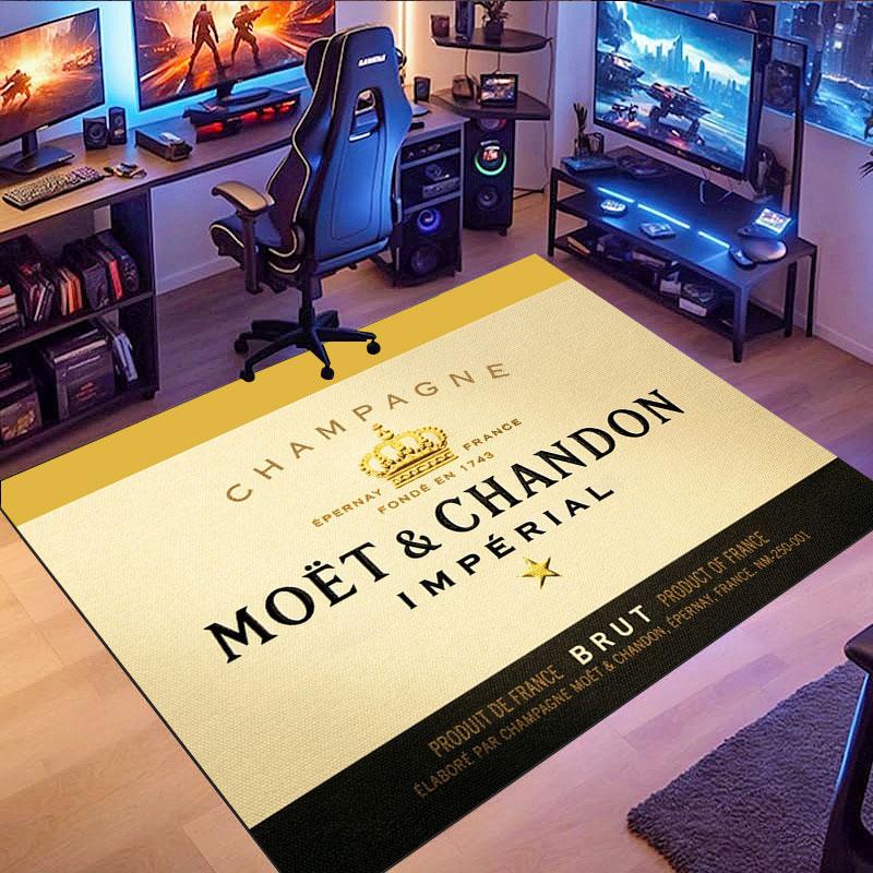 Ковер на тему Moët & Chandon, подходит для гостиной, спальни, игровой комнаты, компьютерной комнаты и домашнего декора.