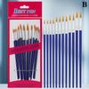 Новый набор из 12 кистей для рисования Художественные круглые плоские нейлоновые кисти-ручки для масляных красок акрила акварели Школьные принадлежности для рисования