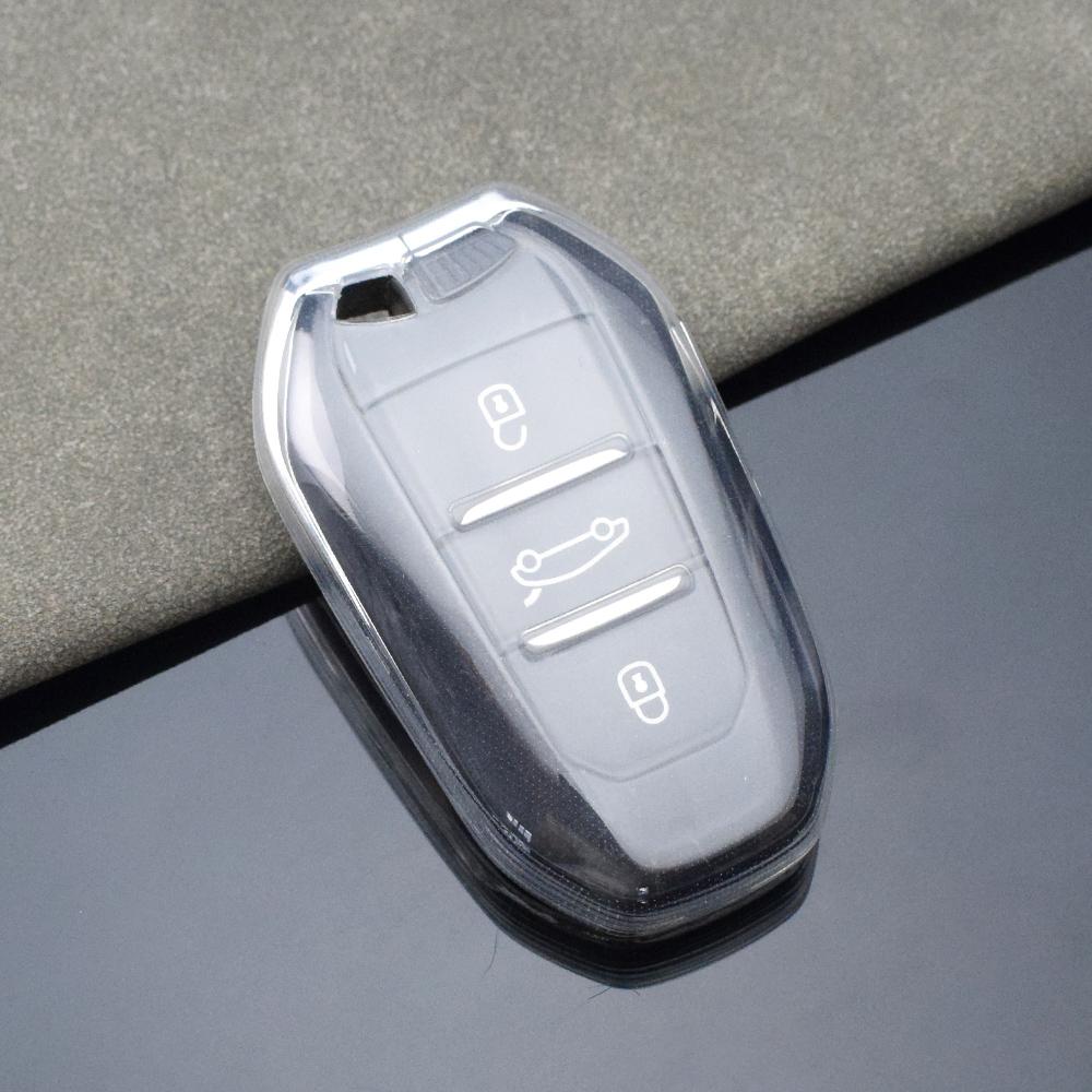 Прозрачный чехол-брелок для ключа автомобиля для Peugeot 2008 3008 4008 5008 308 408 508 Citroen C1 C2 C4 C6 C3-XR Picasso Grand DS3 DS5