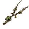 [E5715] - Green Brown 'Opus Floral' Designer Necklace