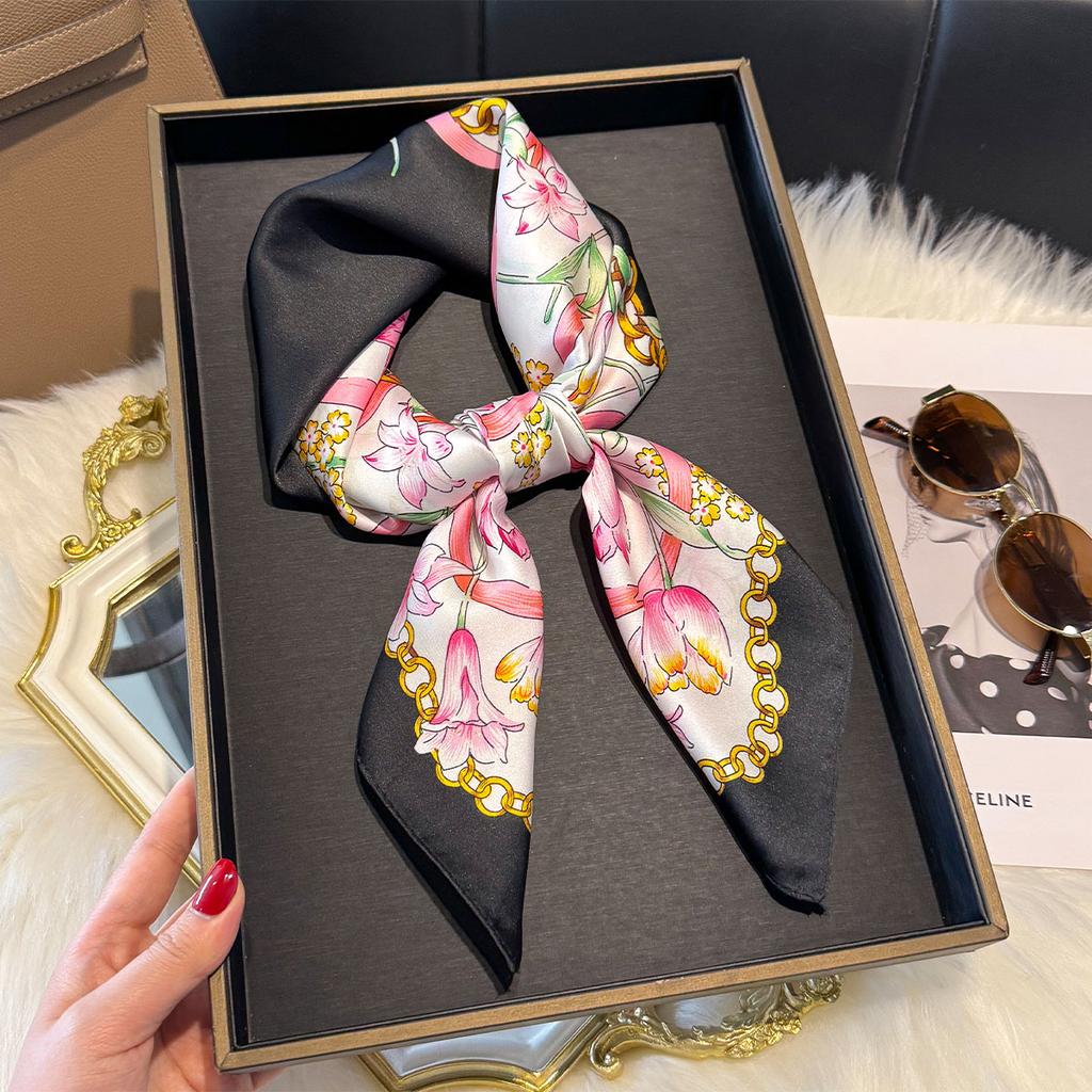 Новый роскошный шелковый платок квадратный шарф для женщин атласный хиджаб модные накидки шейный платок женские повязки для волос лента повязка на голову бандана