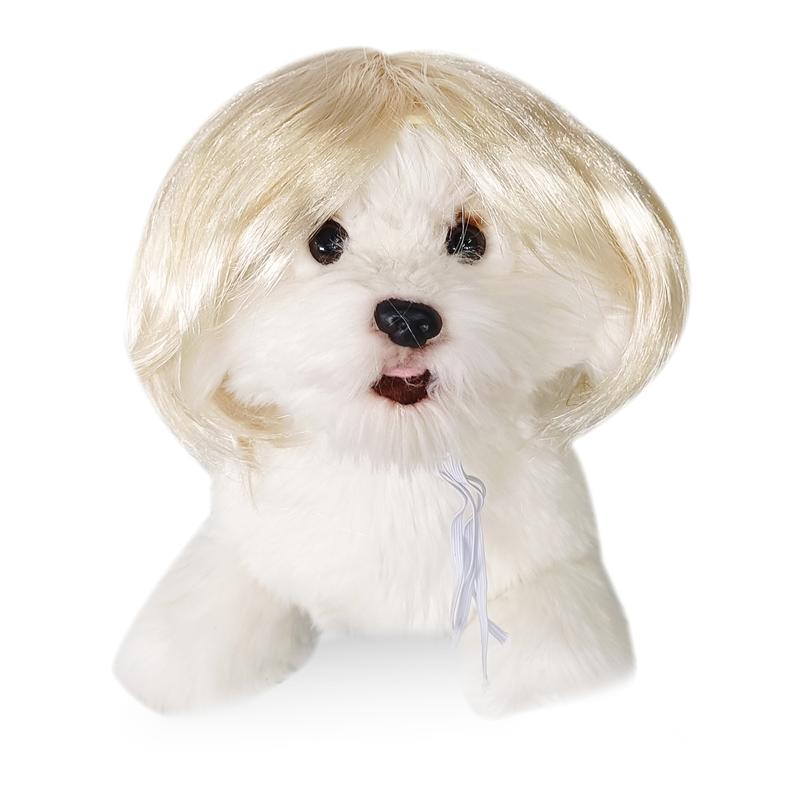 Funny Cat and Dog Wigs Soft Pet Cosplay Costume with Adjustable Straps for Halloween Christmas Party Dress-Up