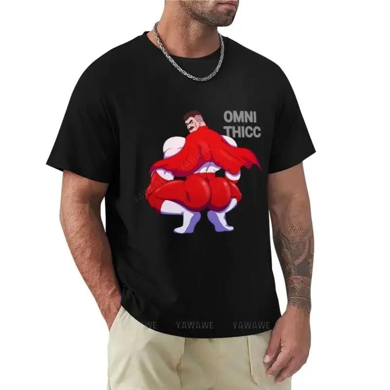Черная футболка Мужская одежда Thicc Omniman футболка Blank T Shirts Anime Clothing Простые хлопковые летние повседневные футболки с коротким рукавом и круглым вырезом