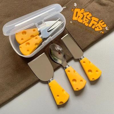 Нож для сыра, фруктов, вилка, ложка, лопатка, креативная, милая, западная посуда, нож для масла, тостов, джема, маленькая вилка, наборы столовых приборов