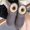 Fashion New Snow Boot Style Short Mini Winter Sheepskin Boots Women Waterproof Natural Wool Ankle Boots Fur Lined Ankle Warm Flat Shoes