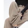 [Original quality] Coffee narrow version wide-leg pants women's spring and autumn new suit pants drape straight casual pants