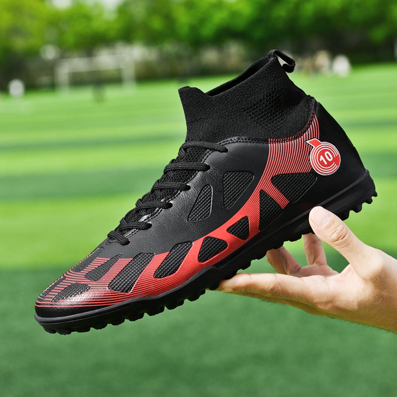 Модные мужские футбольные бутсы FG/TF с нескользящей подошвой, тренировочные бутсы для игры на траве, высококачественные кроссовки на шнуровке для активного отдыха, высокие футбольные бутсы
