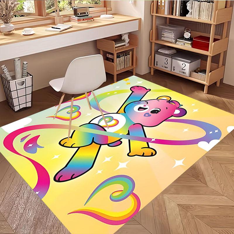 Care Bears Print Rug, Washable Floor Carpet, For Entryway Dorm Laundry Room Office Study, Home Decor Birthday Christmas Gift