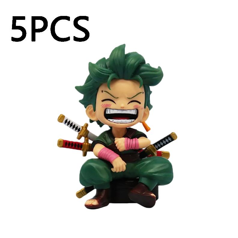 13.5 CM peripheral series Luffy Solon Sanji Qversion sitting posture childrens model figurine toy gift collectibles