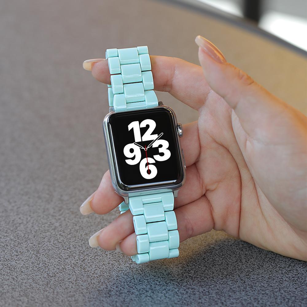 Смоляной ремешок для Apple Watch Ремешок 45 мм 44 мм 42 мм 40 мм 41 мм 45 мм Металлическая пряжка correa браслет iwatch серия 8 7 6 5 4 Ultra 49 мм