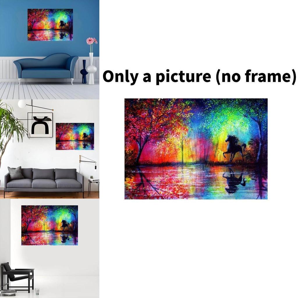Холст без рамы Животное Лошадь Настенное искусство для дизайна интерьера спальни и офиса