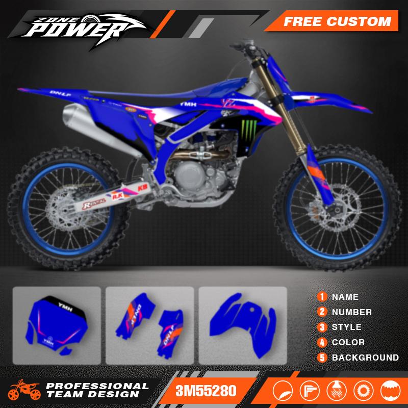 Powerzone For Yamaha YZF450 2023 2024 2025 YZF250 24-26 Custom Team Motocross Fairing Graphics Decals Sticker Kits 08