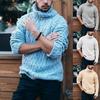 Autumn And Winter New European And American Sweater Men'S High Neck Needle Diamond Twisted Flower Coarse Wool Knitted Sweater